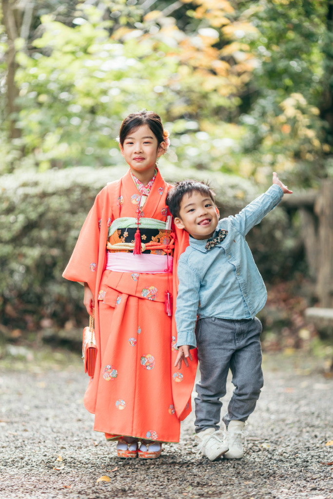 成田山公園で撮影した兄弟写真