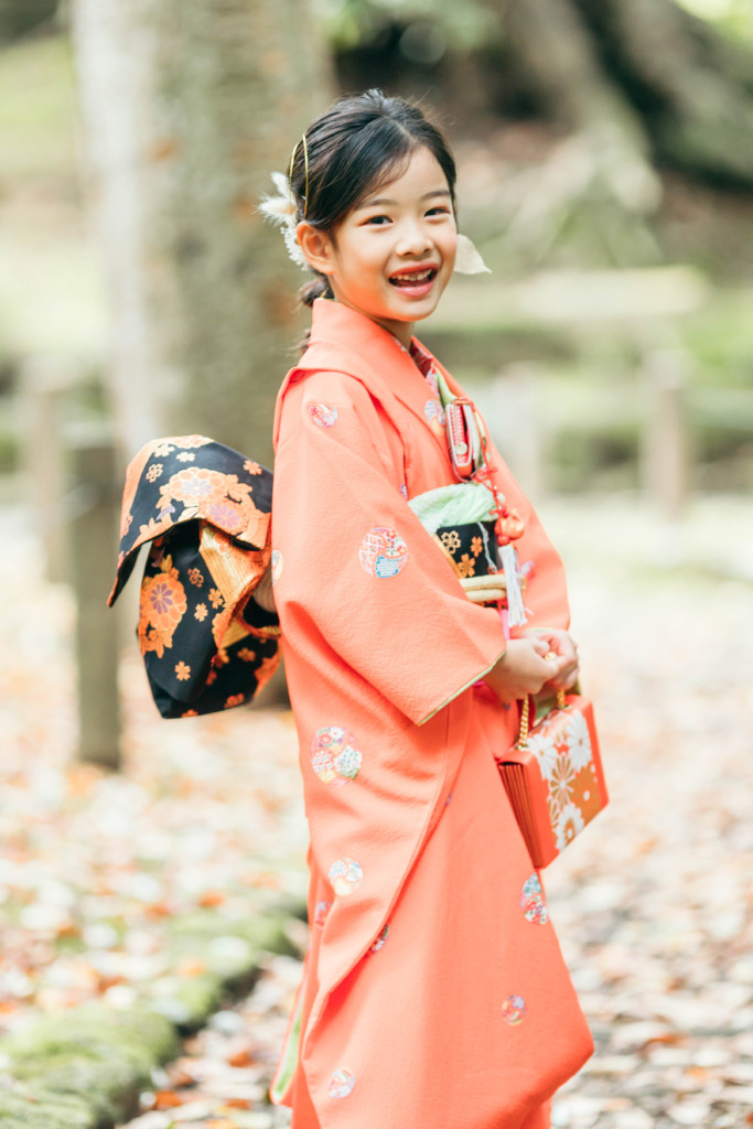 成田山公園で撮影した7歳女の子の七五三ソロ写真